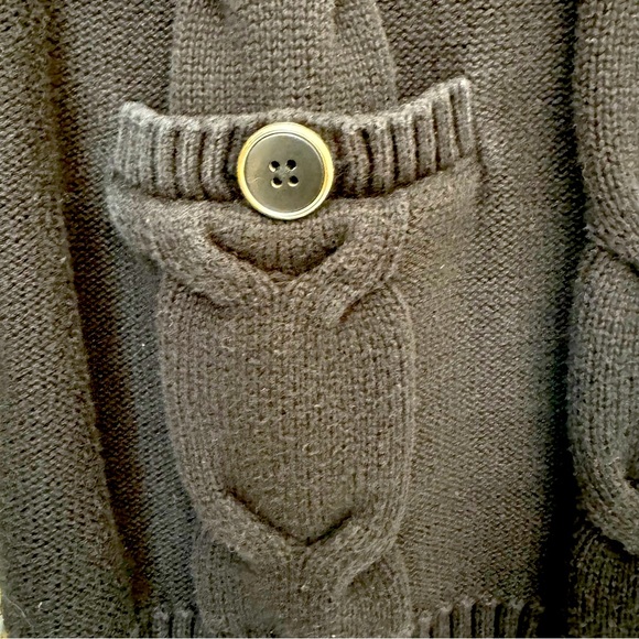 JONES NEW YORK SIGNATURE Navy Blue Sweater Cable Knit w/ Button Pockets Size L - Picture 3 of 4
